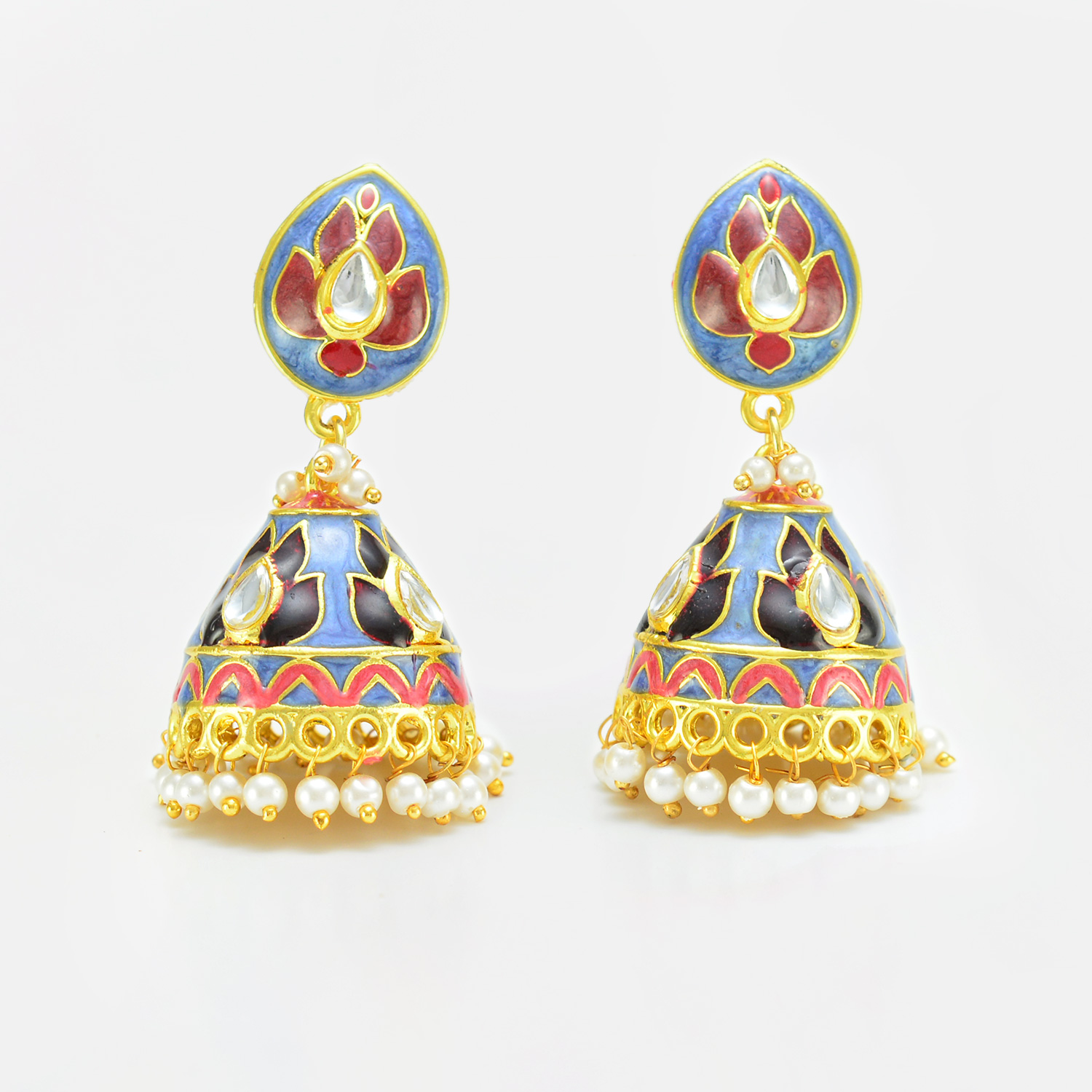 Newly Designer Multicolor Jhumka With Pearls