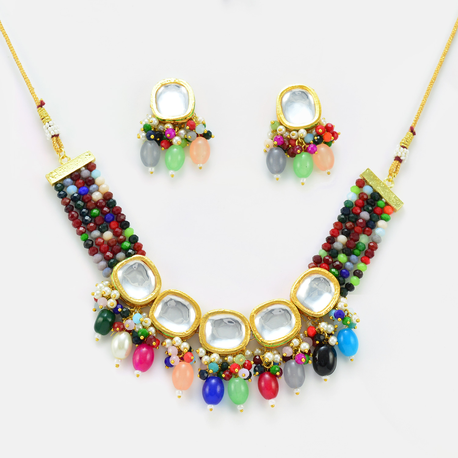 Appealing Designer Kundan Jewel set With Earrings