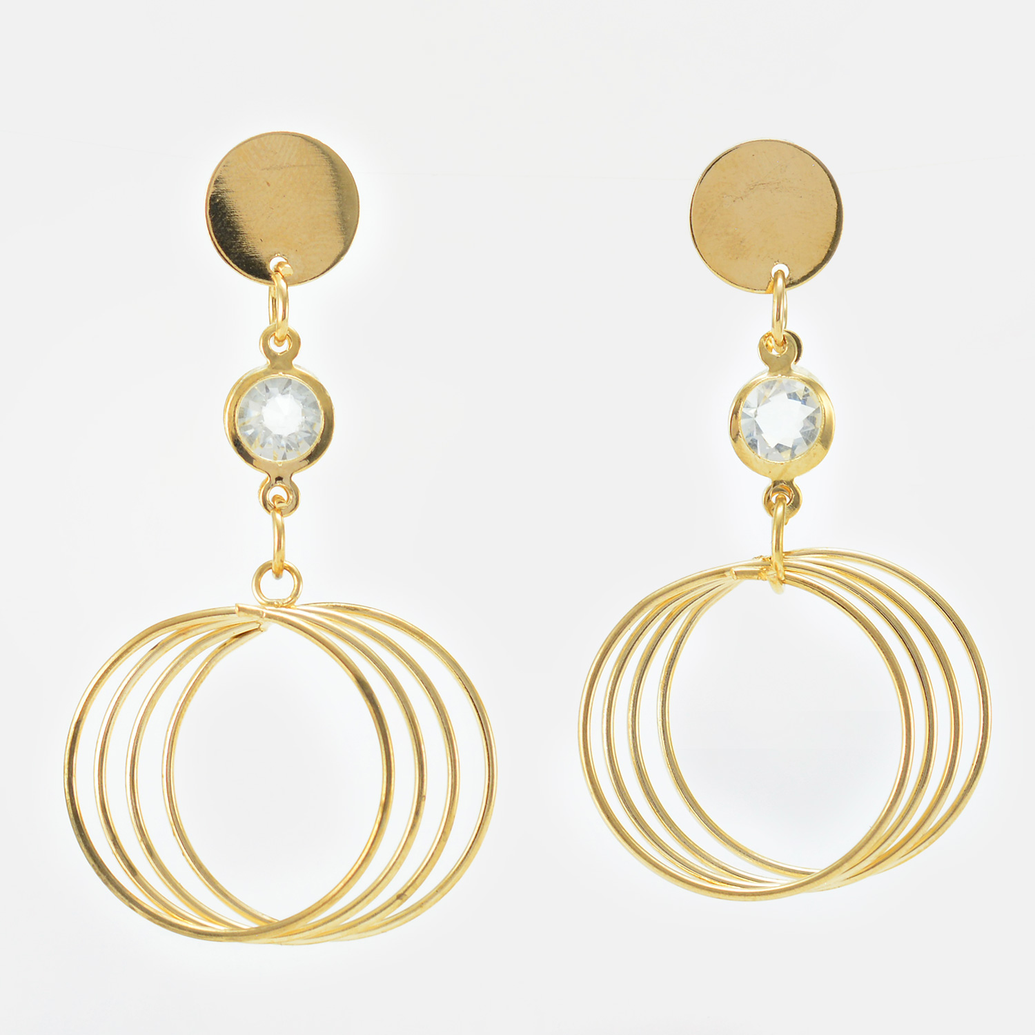 Newly Designer Golden Color Earrings Set With Diamonds