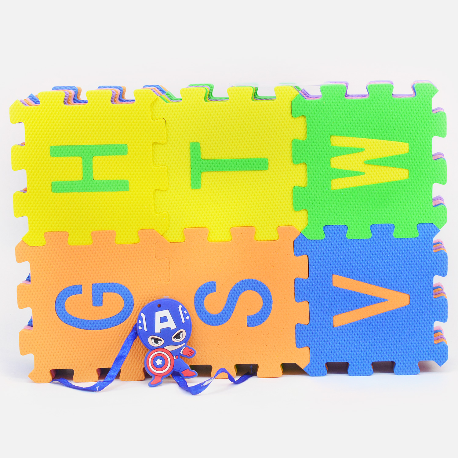 Number Puzzle Mat with Captain America Kids Rakhi