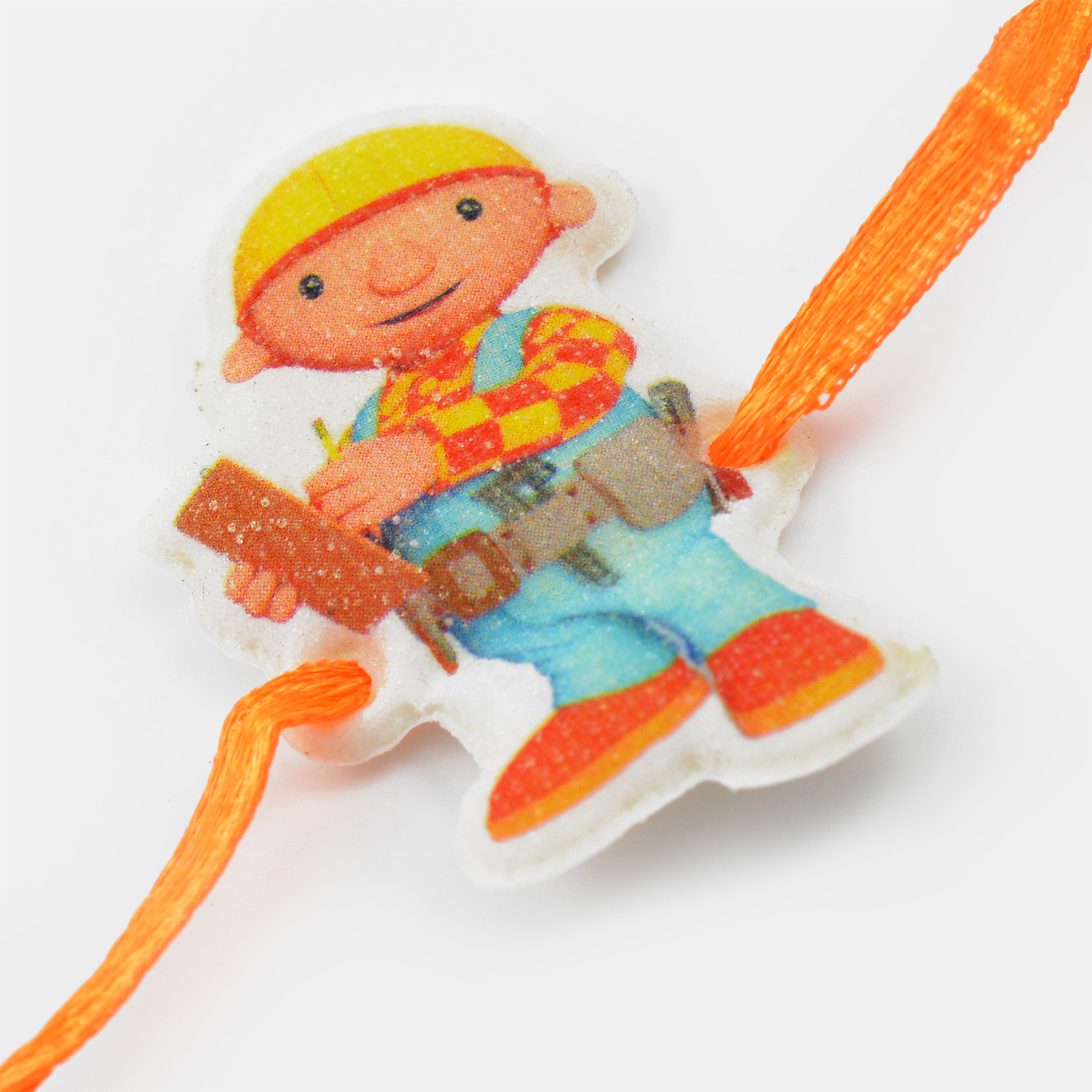 Writing Yellow and Dressed Toy Rakhi for Kids