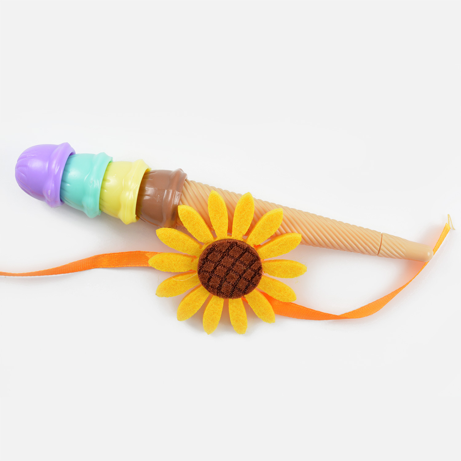 Icecream Cone Pen With Sunflower Rakhi