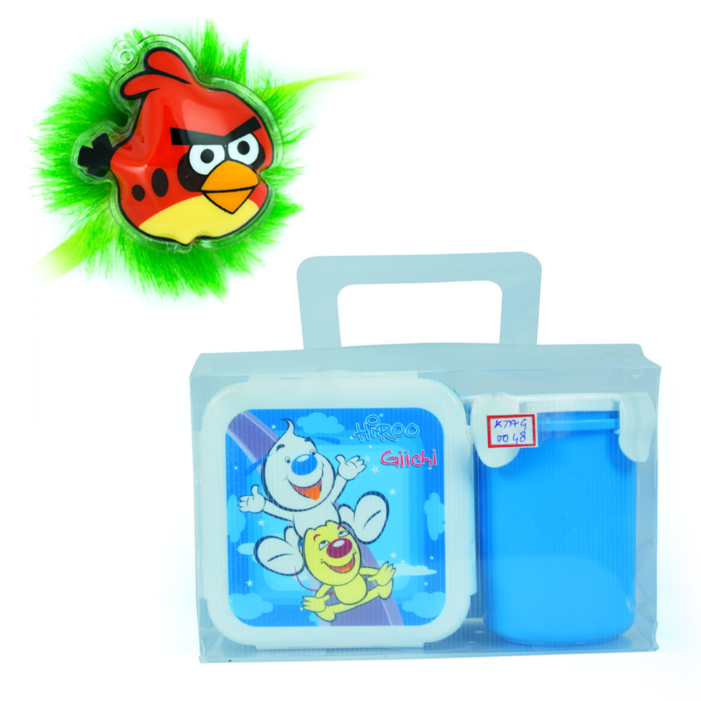 Hiroo-Tiffin n Cup with Angry Birds Rakhi for Kids