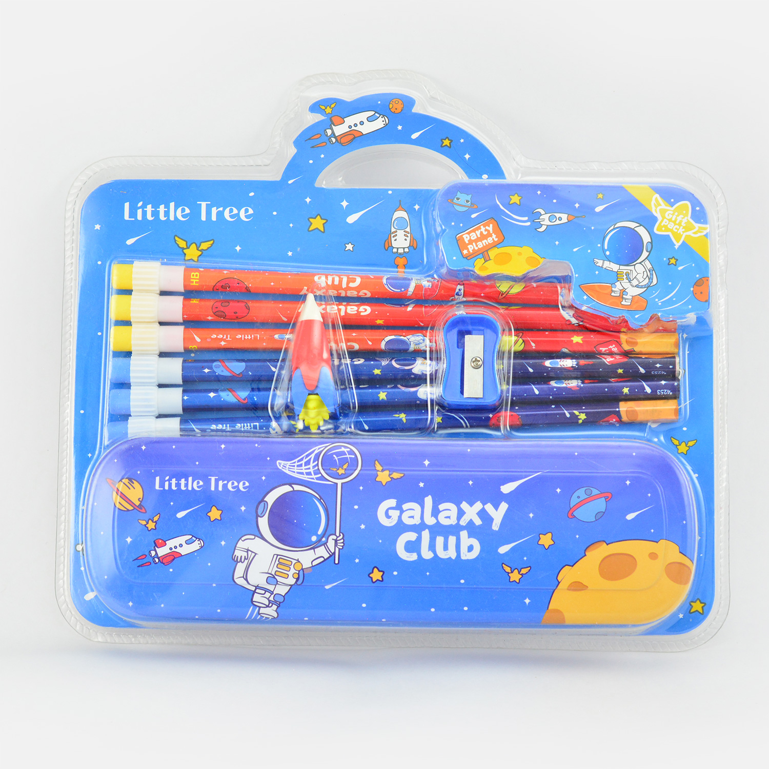 Galaxy Style Drawing Box with Pencil Eraser and Sharpner