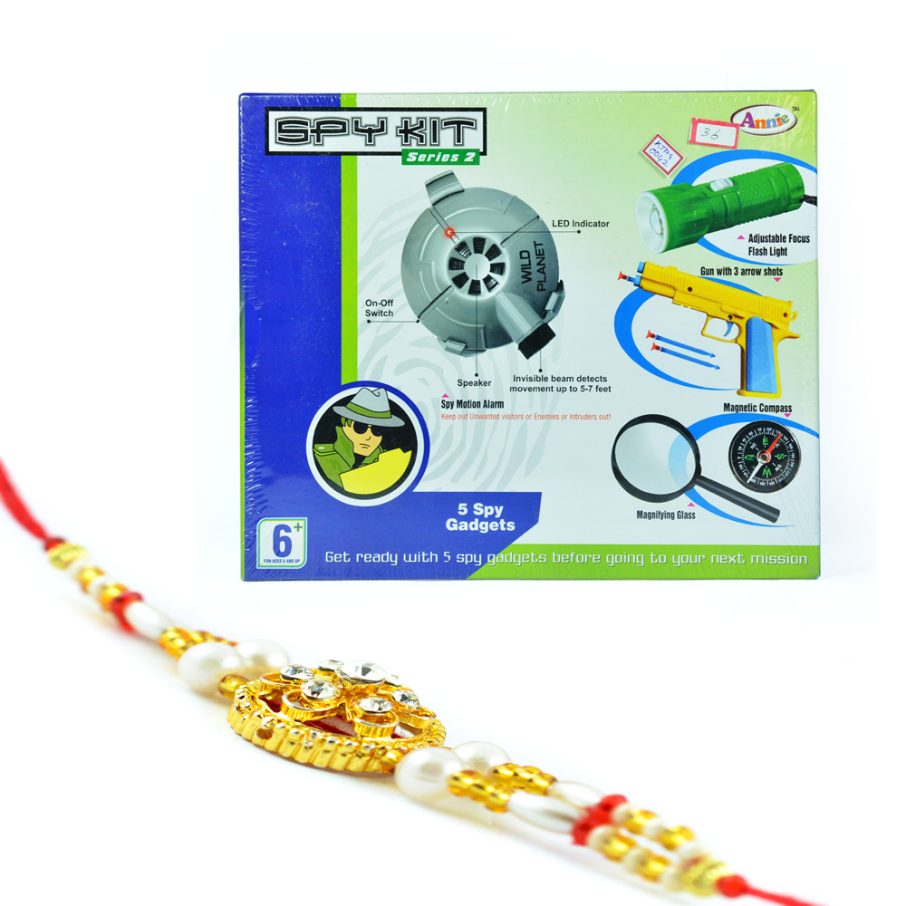 Spy Kit Series Toy with Golden Pearl Rakhi