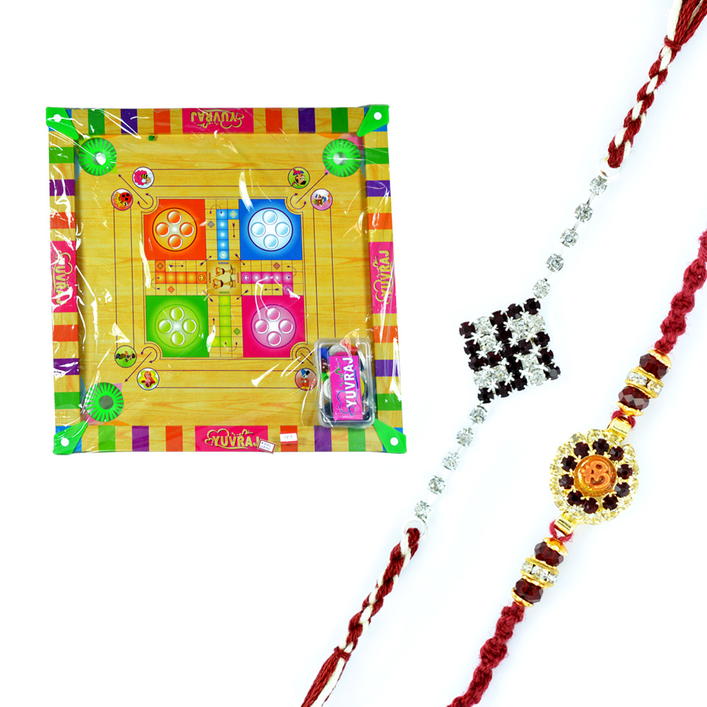 Quality Carrom Board with 2 Diamond Rakhis for Brother
