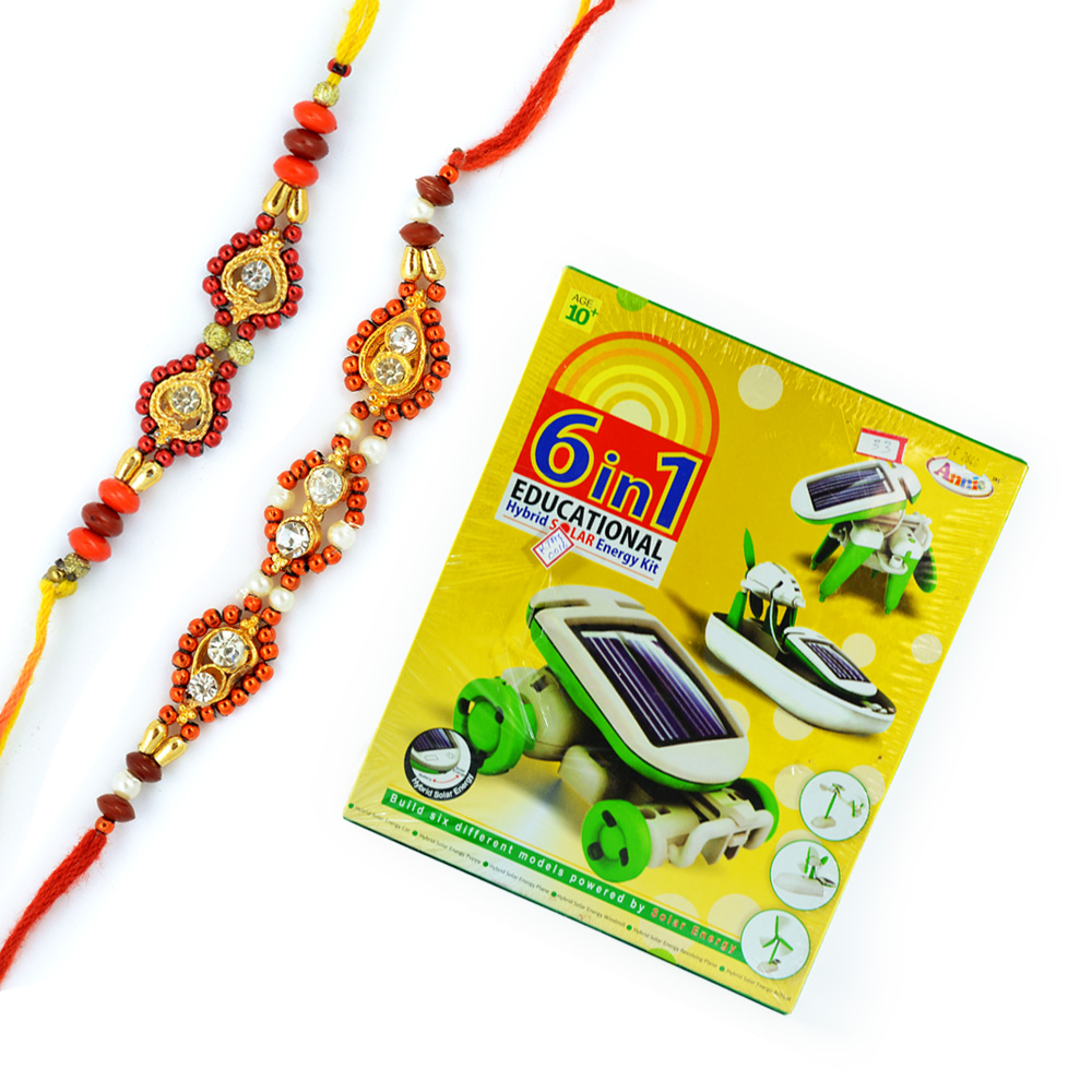 Solar Energy-6 in 1 Games for Kids with 2 Jewel Rakhis