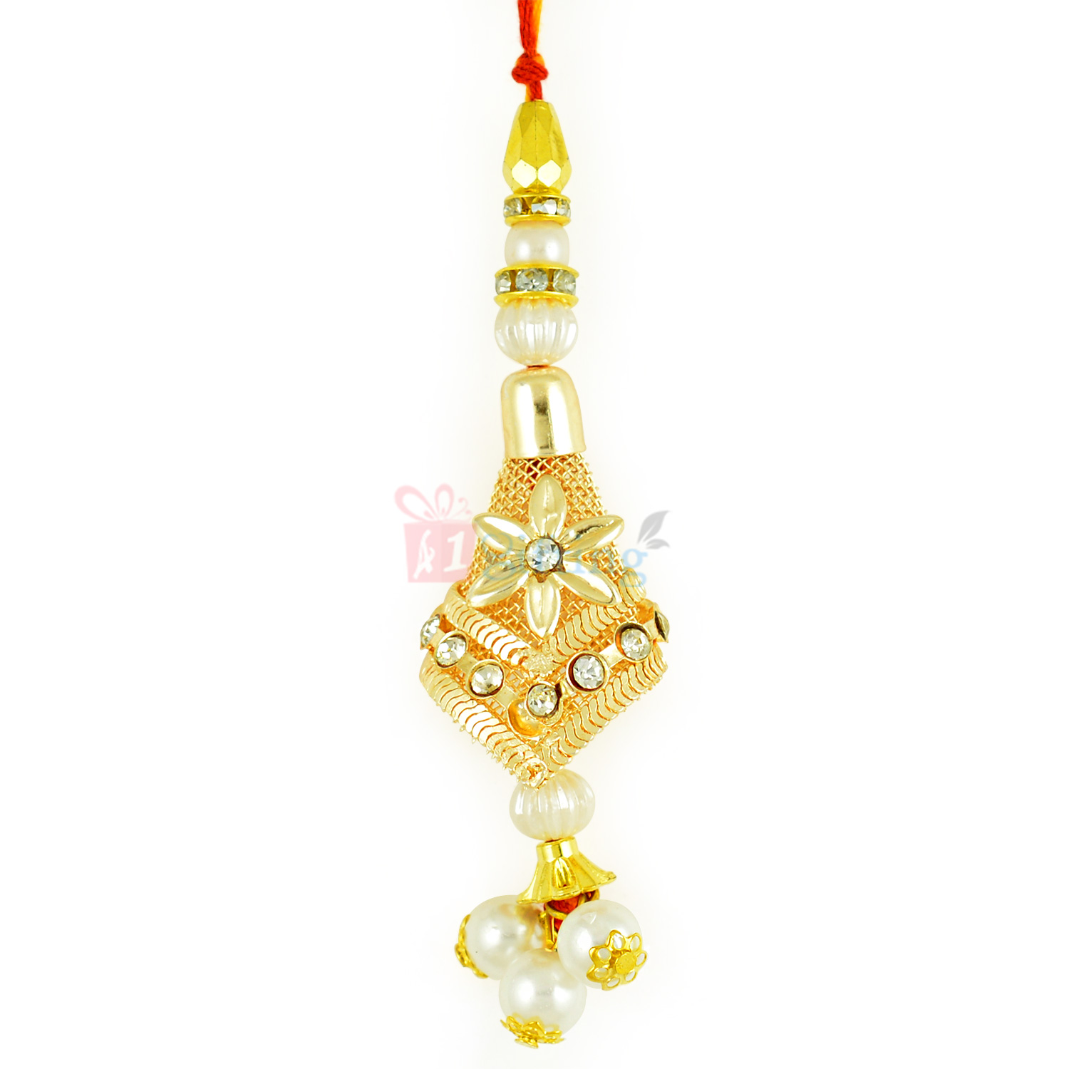 Golden Lattice Rajasthani Handicrafted Pearl Lumba