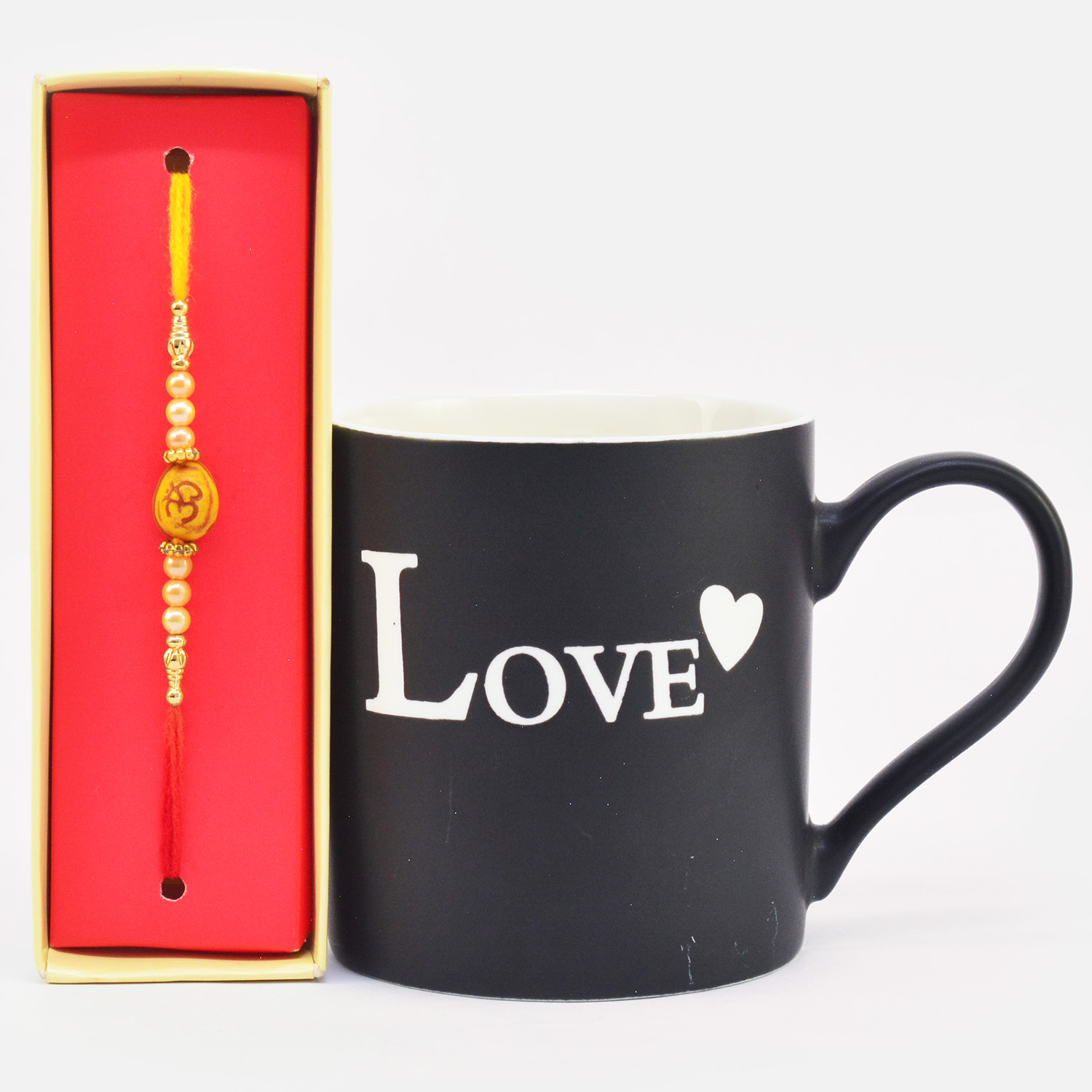 Divine OM Rakhi with Amazing Love Printed Ceramic Coffee Mug