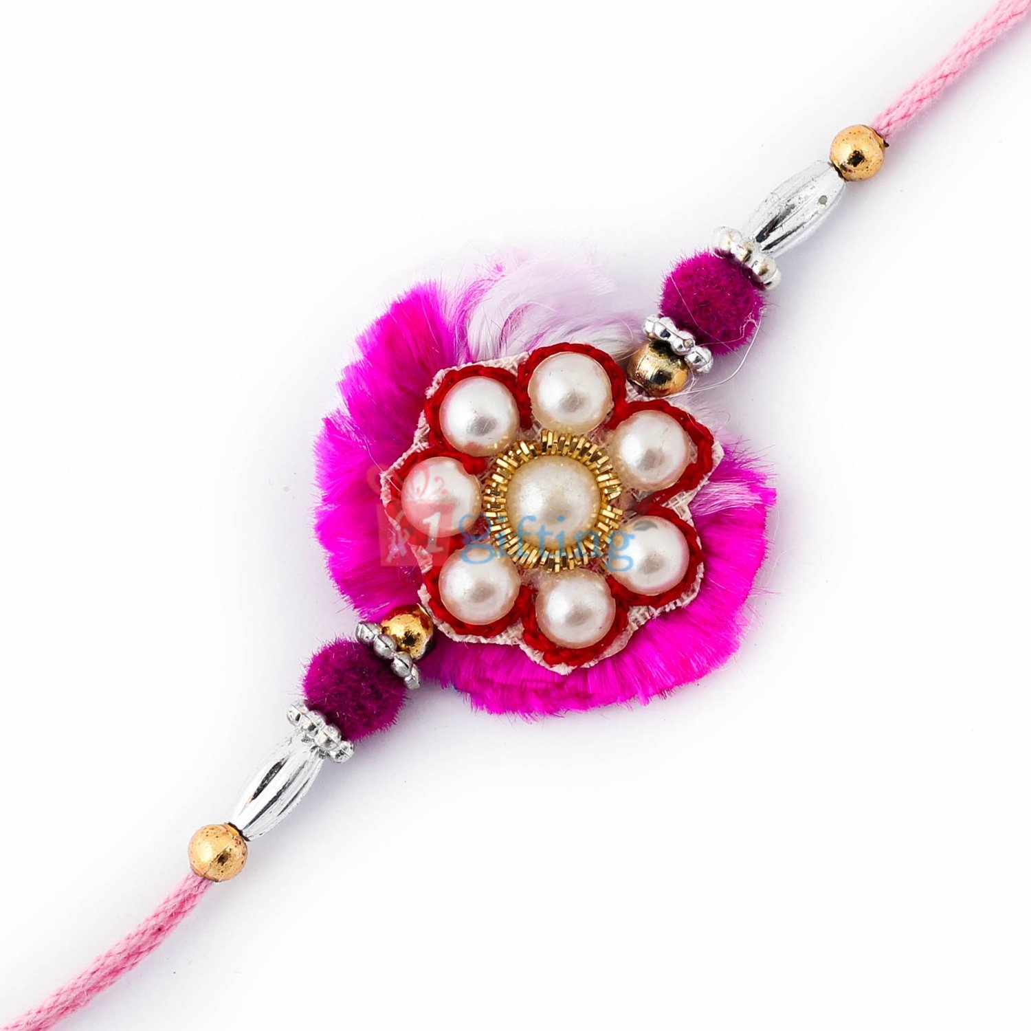 Awesome pink pearl Rakhi for Brother