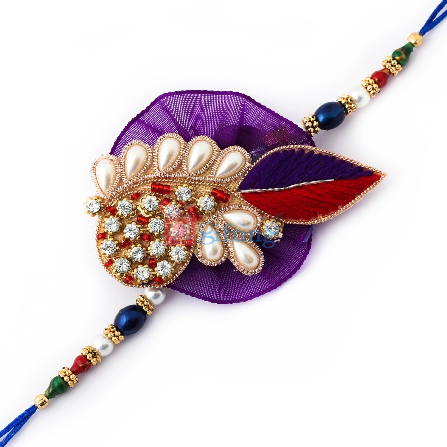 Wow perfectly designed diamond and pearl Rakhi for Brother