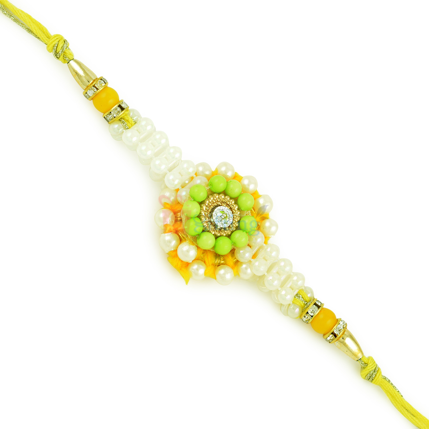 Pearl and Poly Beaded Dashing Dialed Pearl Rakhi