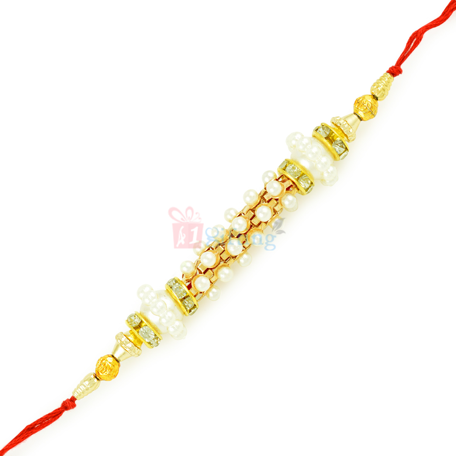 Unique Pearl Collection - Jewel Rakhi with Pearl Work