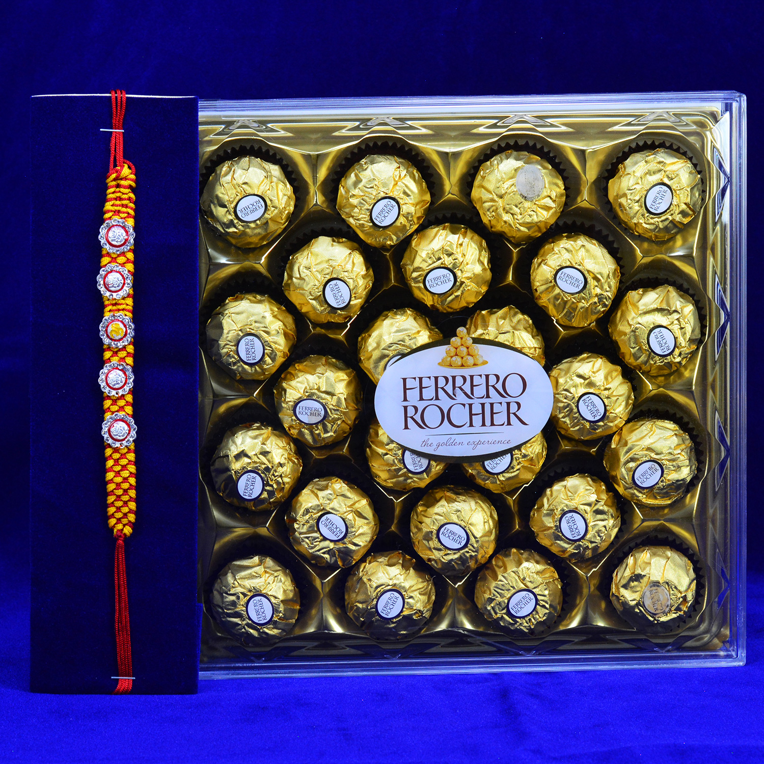 24 Ferrero Rocher Chocolate with Mauli Dori Marvelous Looking Rakhi