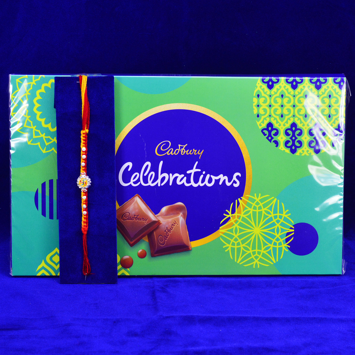 Cadbury Celebration Small Pack with Pure Silver Mauli Rakhi 