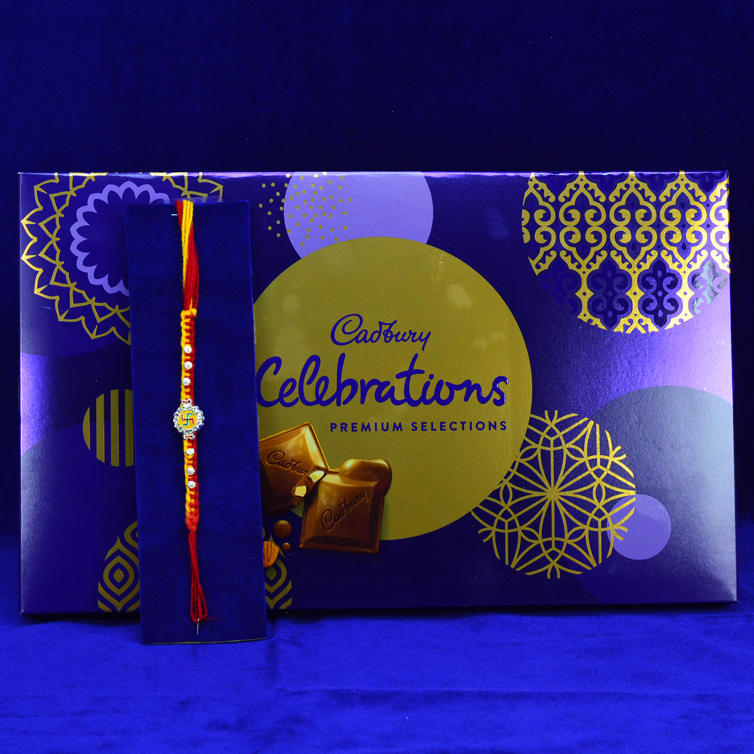 Premium Selections Cadbury Celebration with Swastika Divine Auspicious Rakhi for Brother