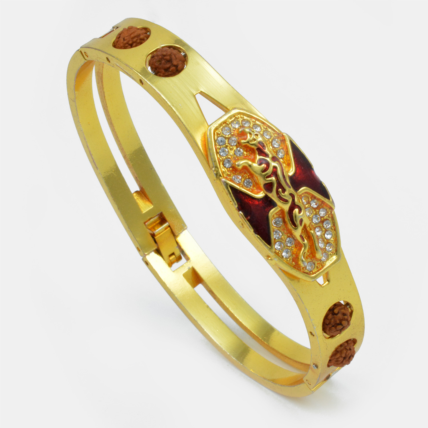 Red and Golden Color Jaguar Bracelet Rakhi