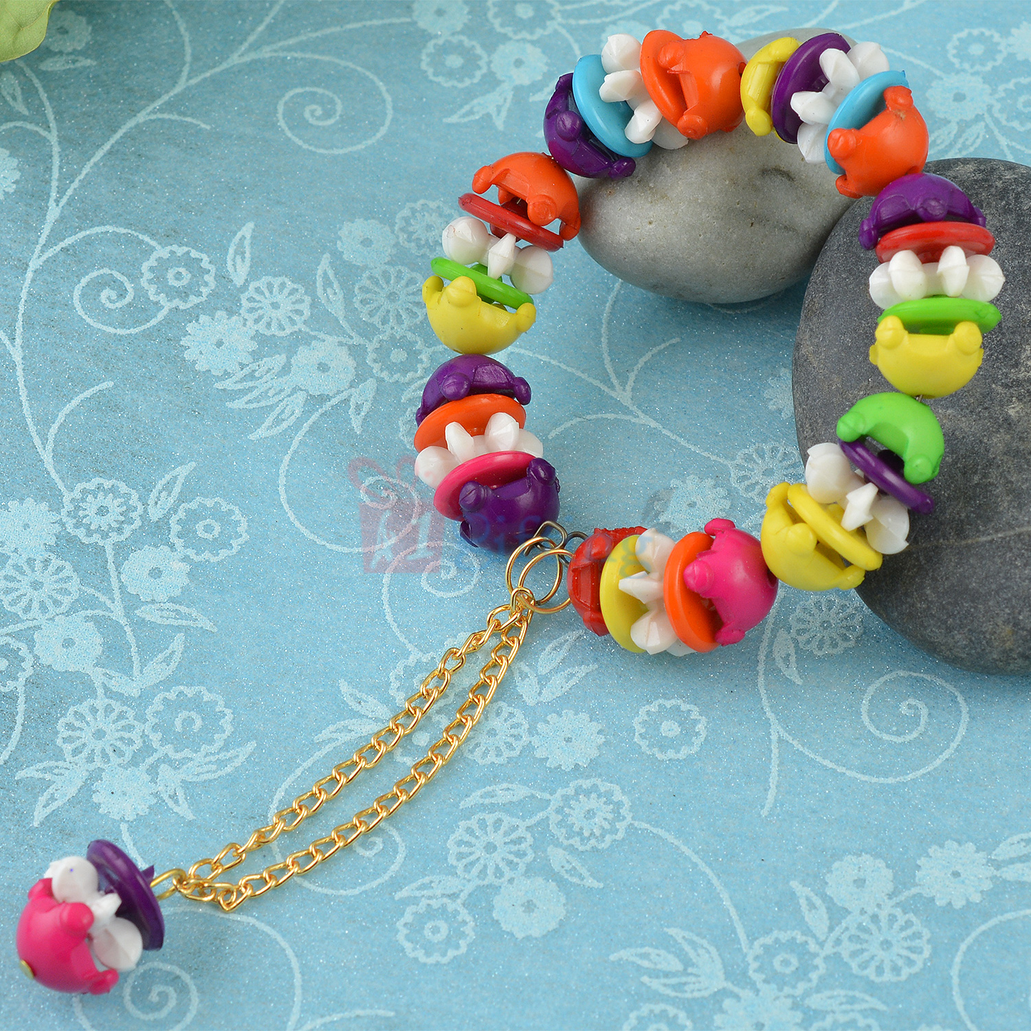 Multi Colored Designer Beads with Dangler Bracelet