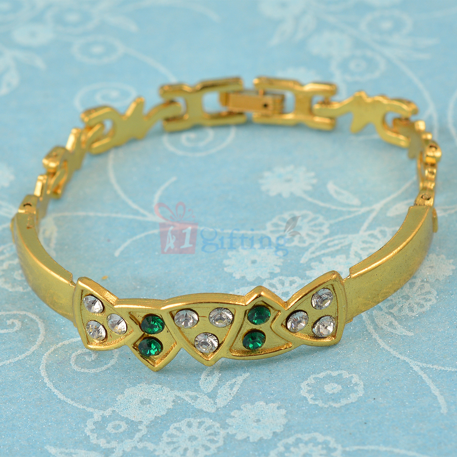 Amazing Golden Designer Bracelet with Diamonds