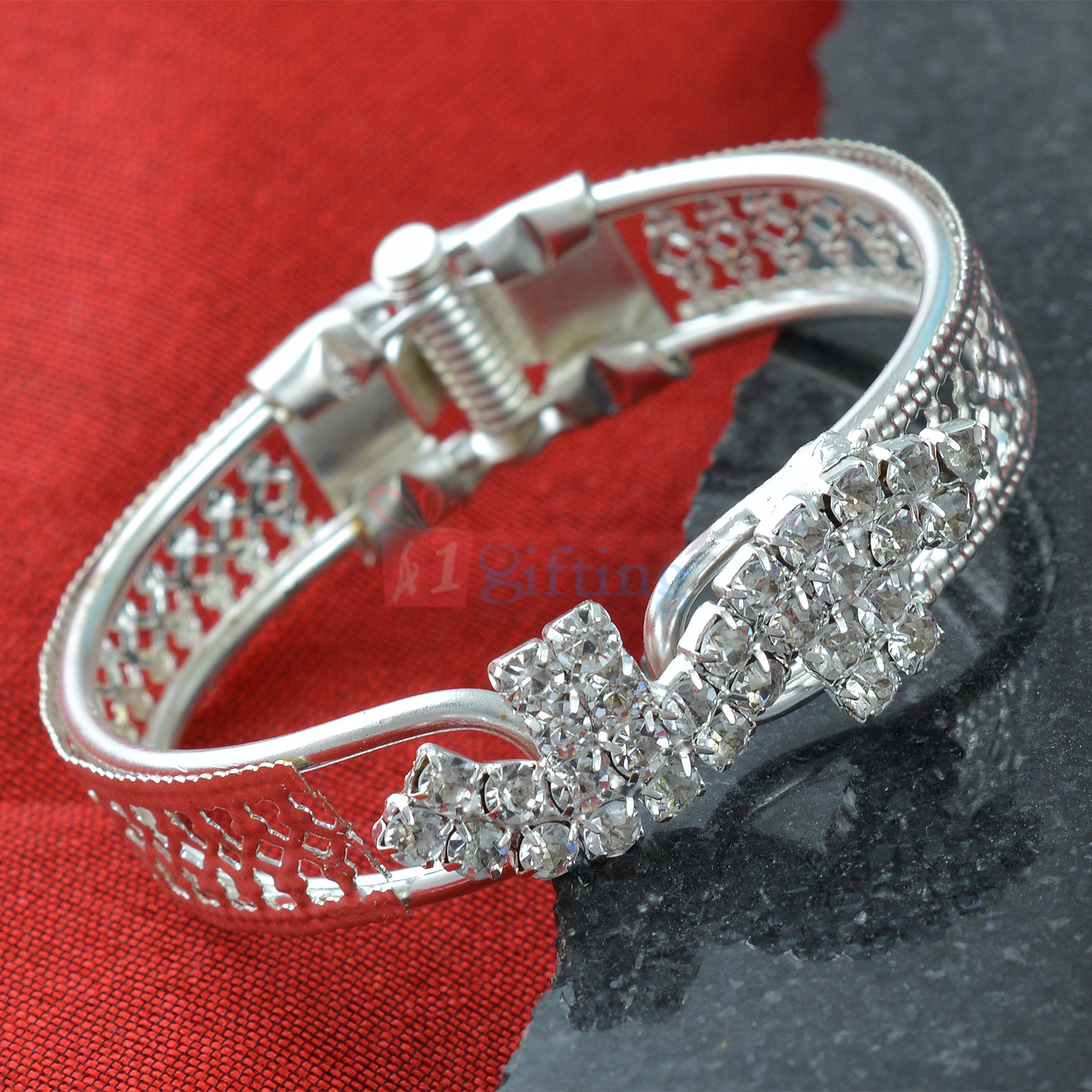 Charming Bangle - Rich Look Diamond Rich Silver Bracelet