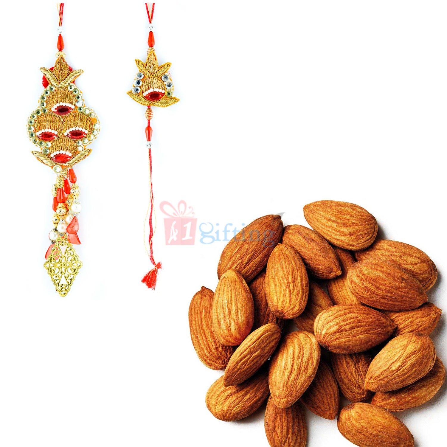 Red Golden Bhaiya Bhabhi with Fresh Almond