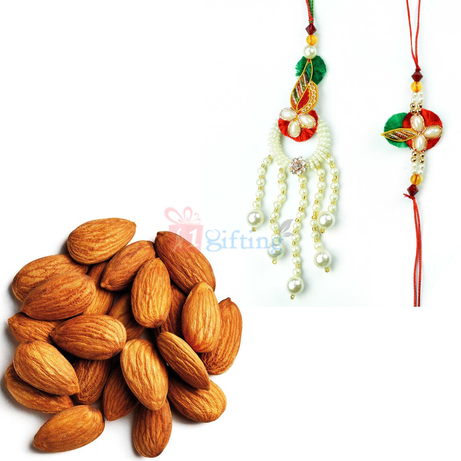 Gorgeous Pearl Set of Bhaiya Bhabhi with Testy Almonds
