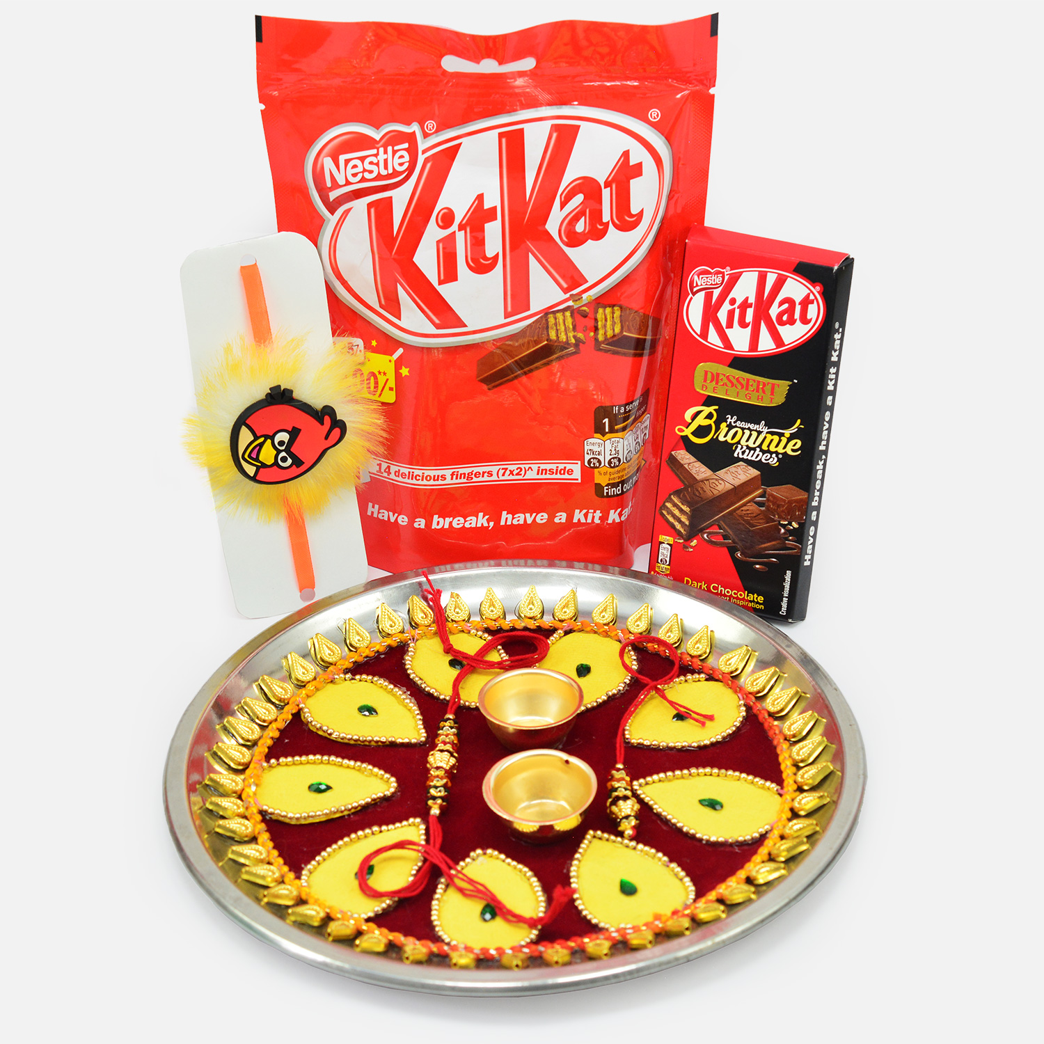 Kikat Chocolates with Bhaiya Bhabhi and Kid Rakhi along with Rakhi Pooja Thali