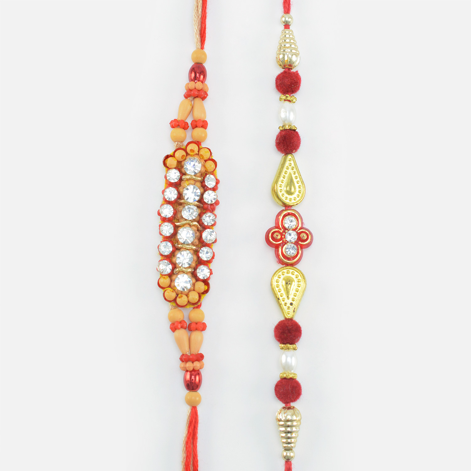 Unique Pattern Design Marvelous Looking Two Rakhis Set for Brothers