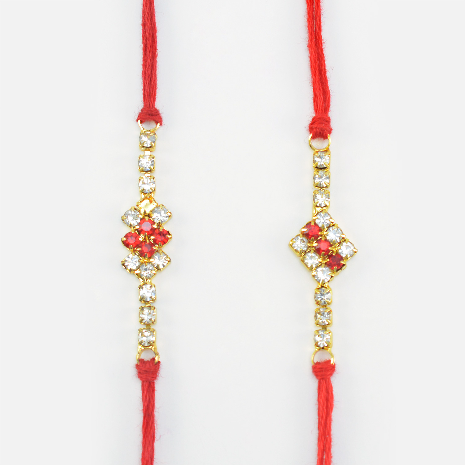 Zigzag Pattern and Rectangle Shape New and Unique Rakhis Set of 2 for Brothers