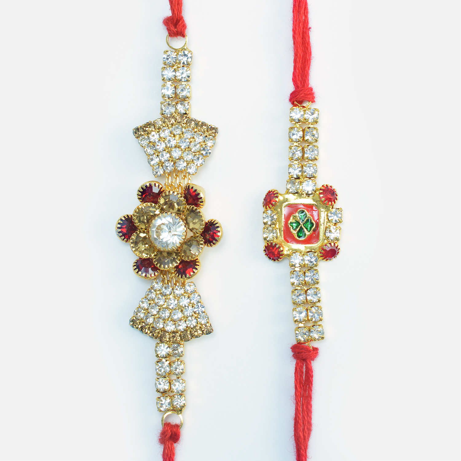Rich and Heavy Work Design Amazing Looking Two Jewel Rakhis for Brothers
