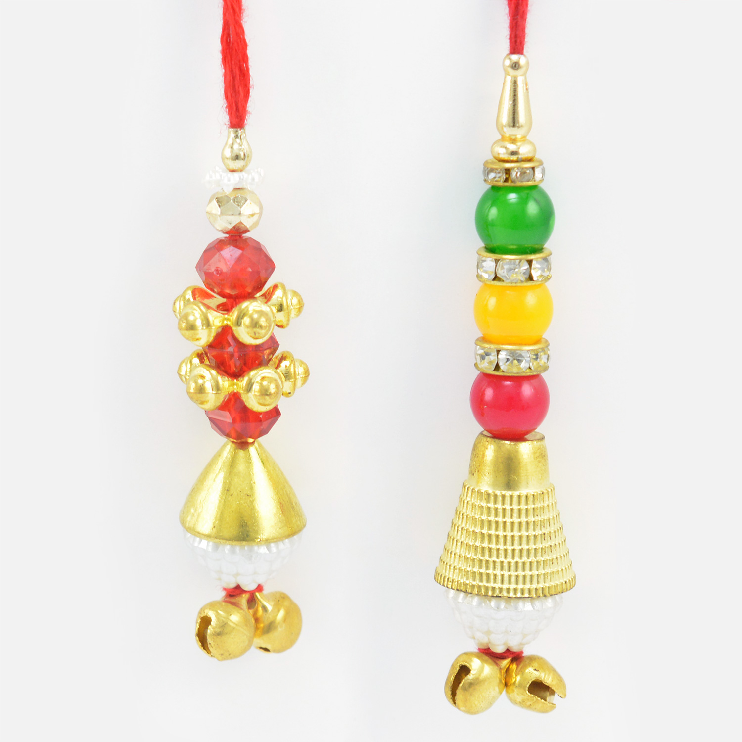 Colorful Beads Designer Amazing Looking Stunning Lumba Rakhi Set of 2