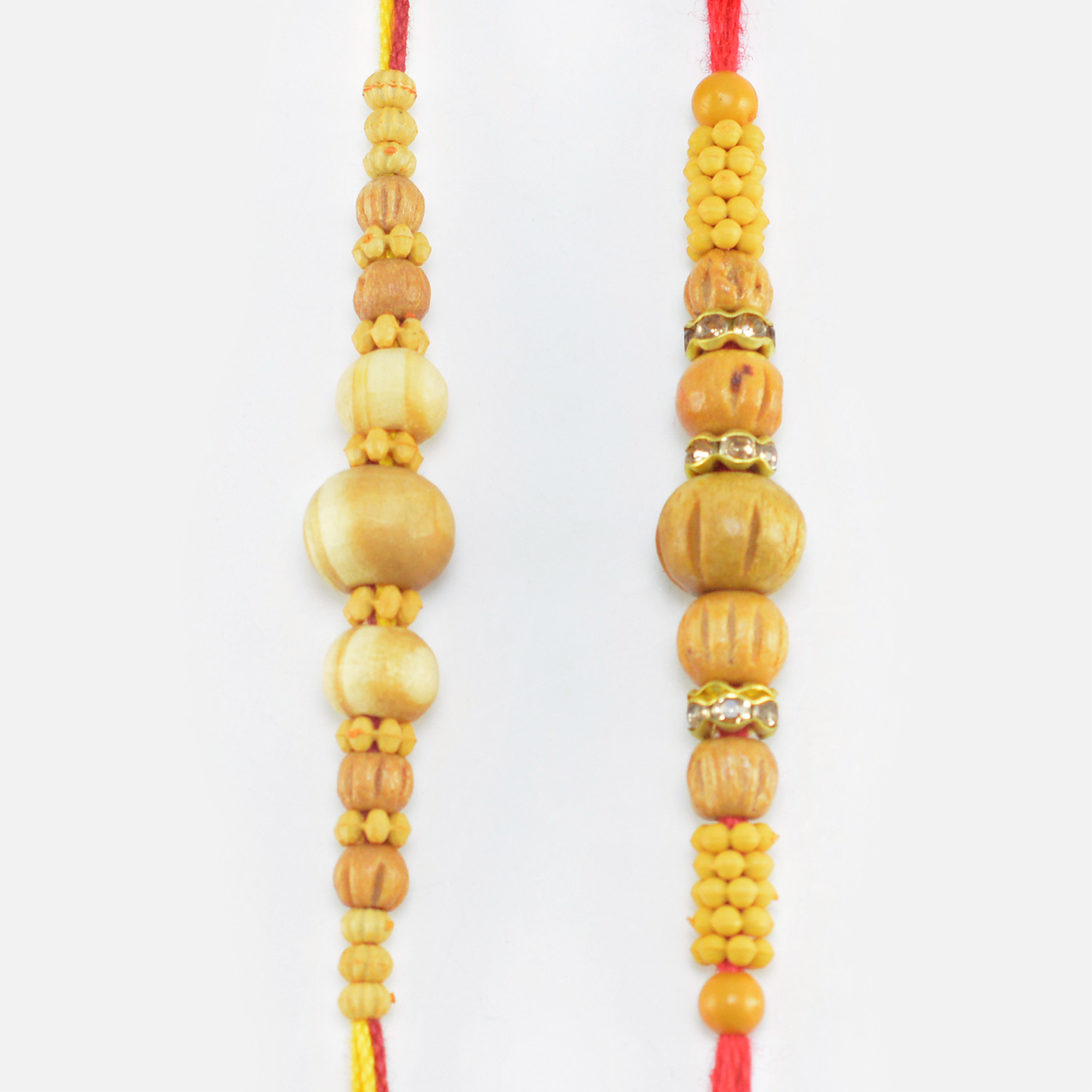 Sandalwoods Beads In Sacred Mauli Rakhis Set of Two Rakhis