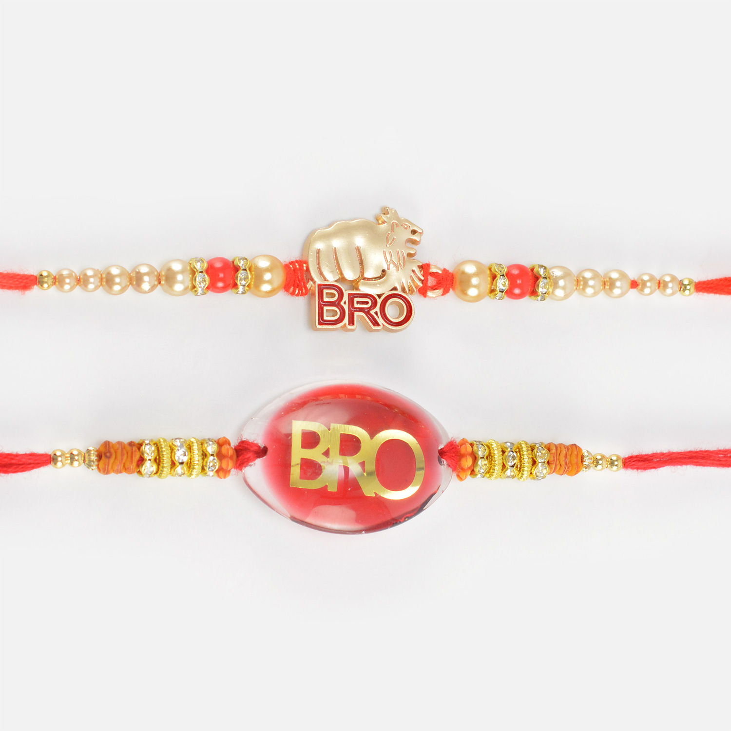Bro Written in Unique and Amazing Style Nice Looking Set of 2 Rakhis