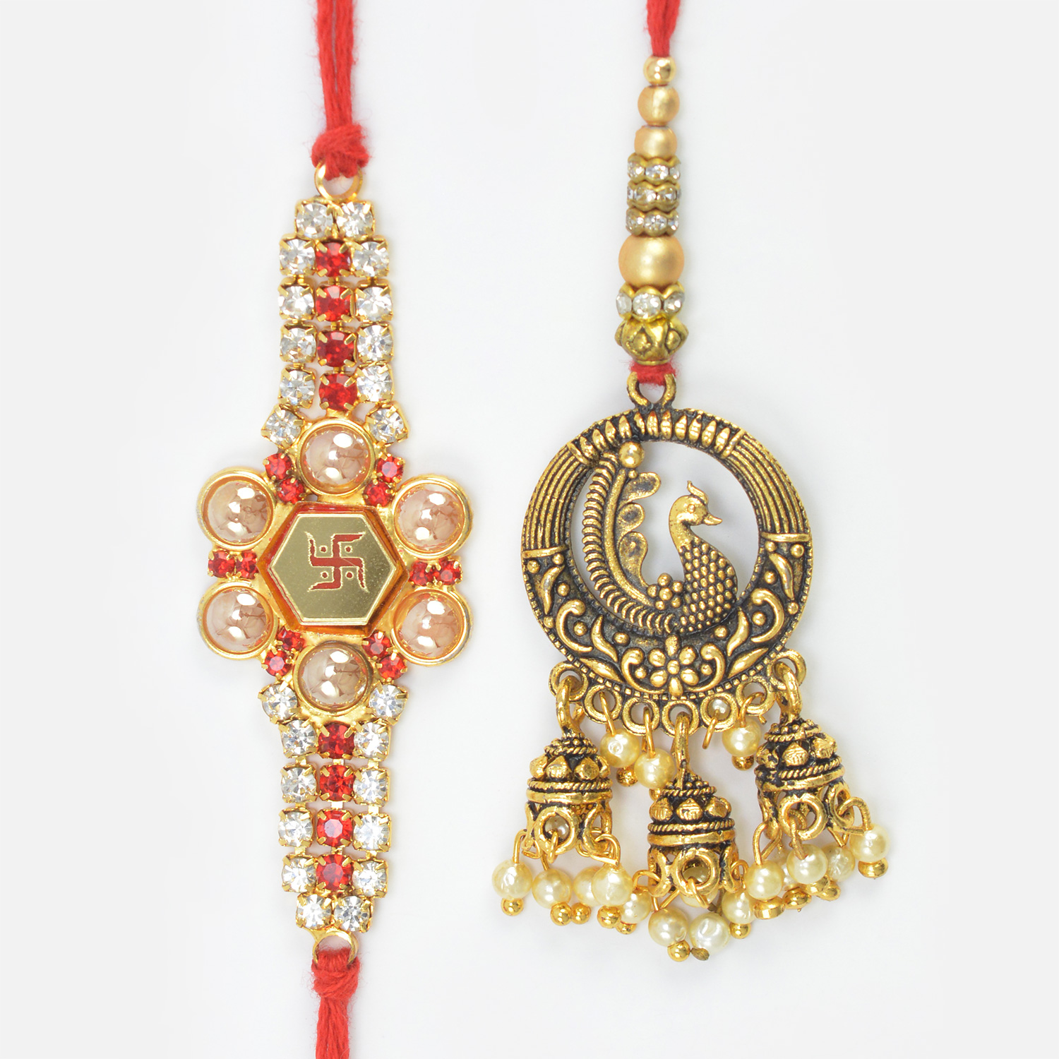 Duck in Goldish Ring Nice Looking Lumba and Divine Sacred Brother Rakhi