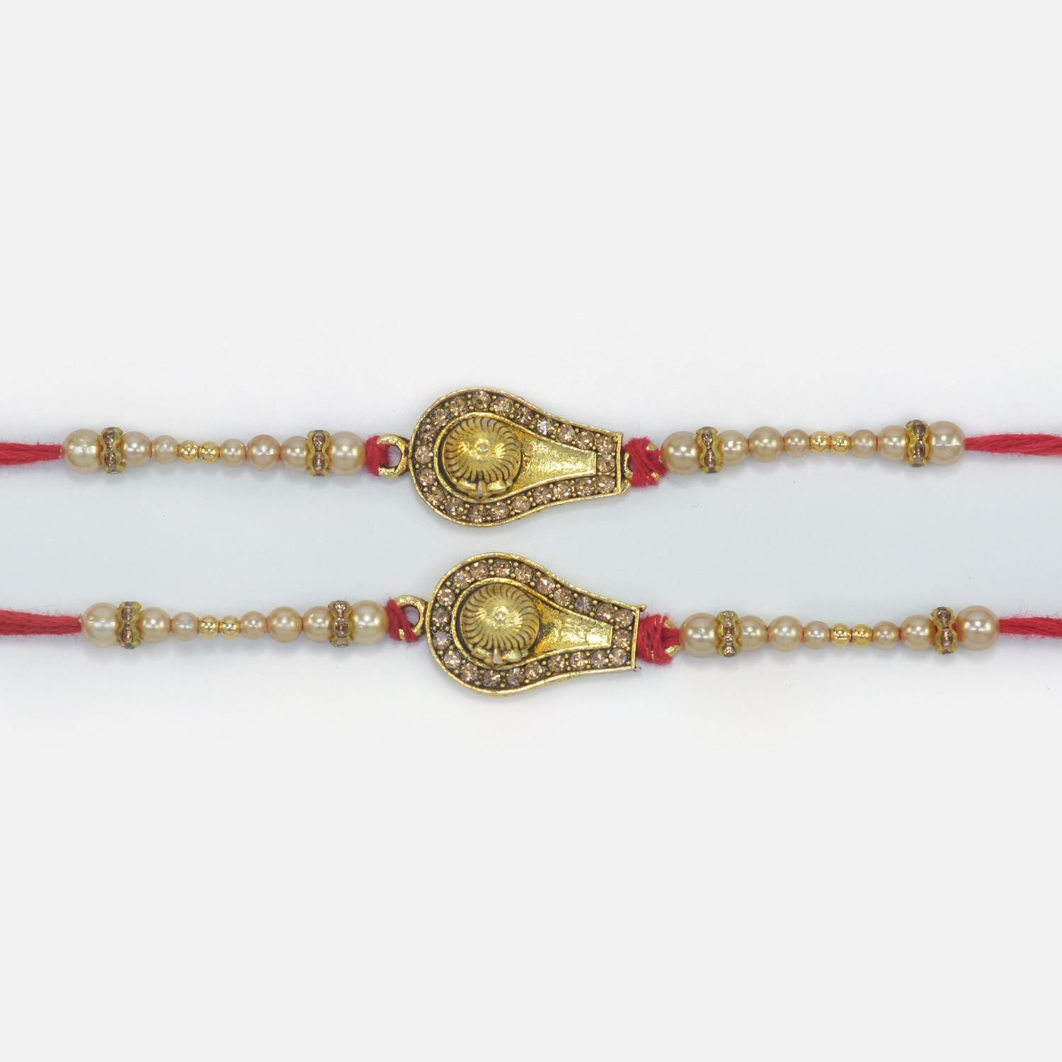 Divine Golden Pair of Shivling Special Lord Shiva Rakhis for Brother