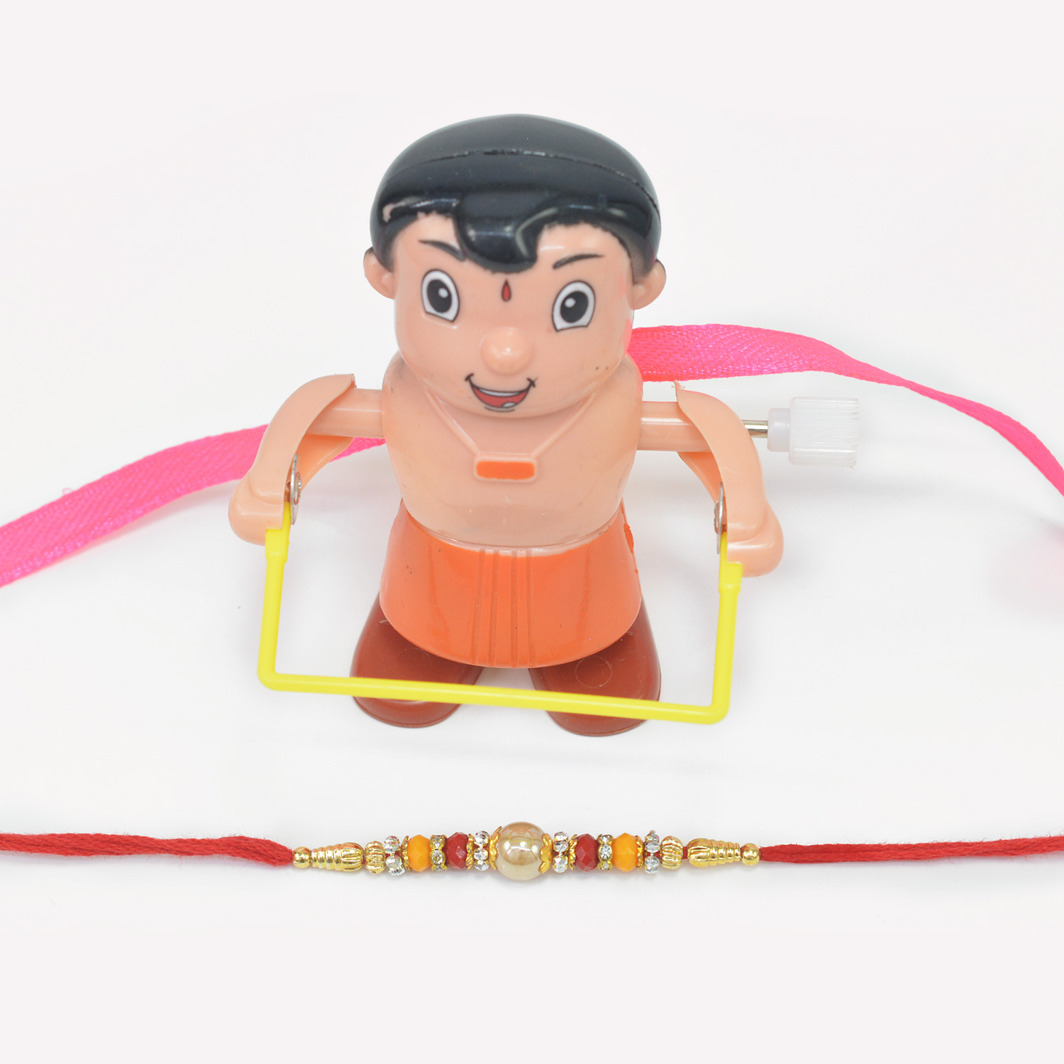 Chhota Bheem Toy Rakhi for Kid with Pearl Thread Magnificent Rakhi for Brother