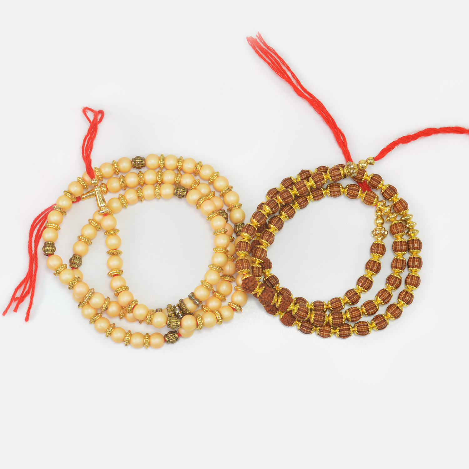 Liner Designer Beads Two Marvelous Bracelet Rakhis for Brothers