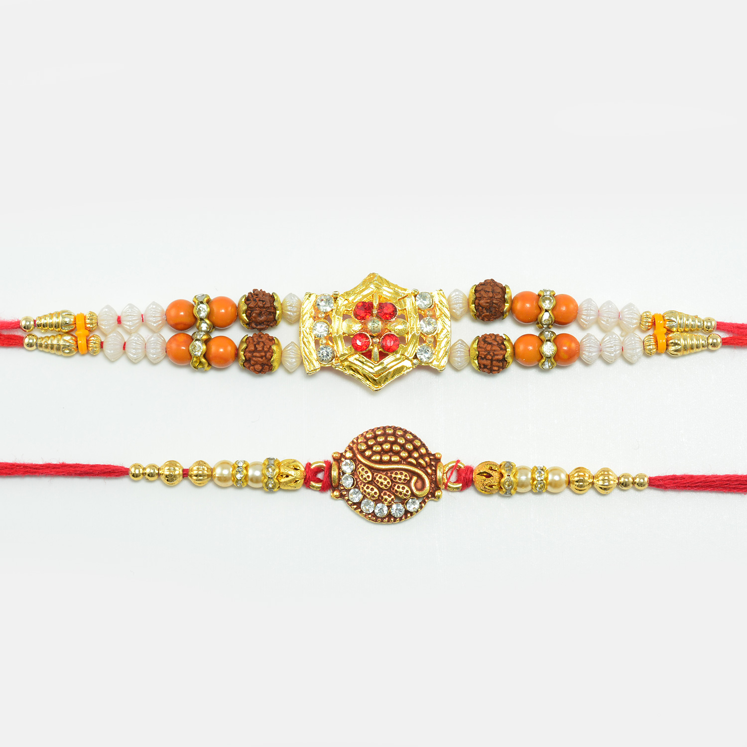 Divine Rudraksh Rakhi with Pearls And Diamonds