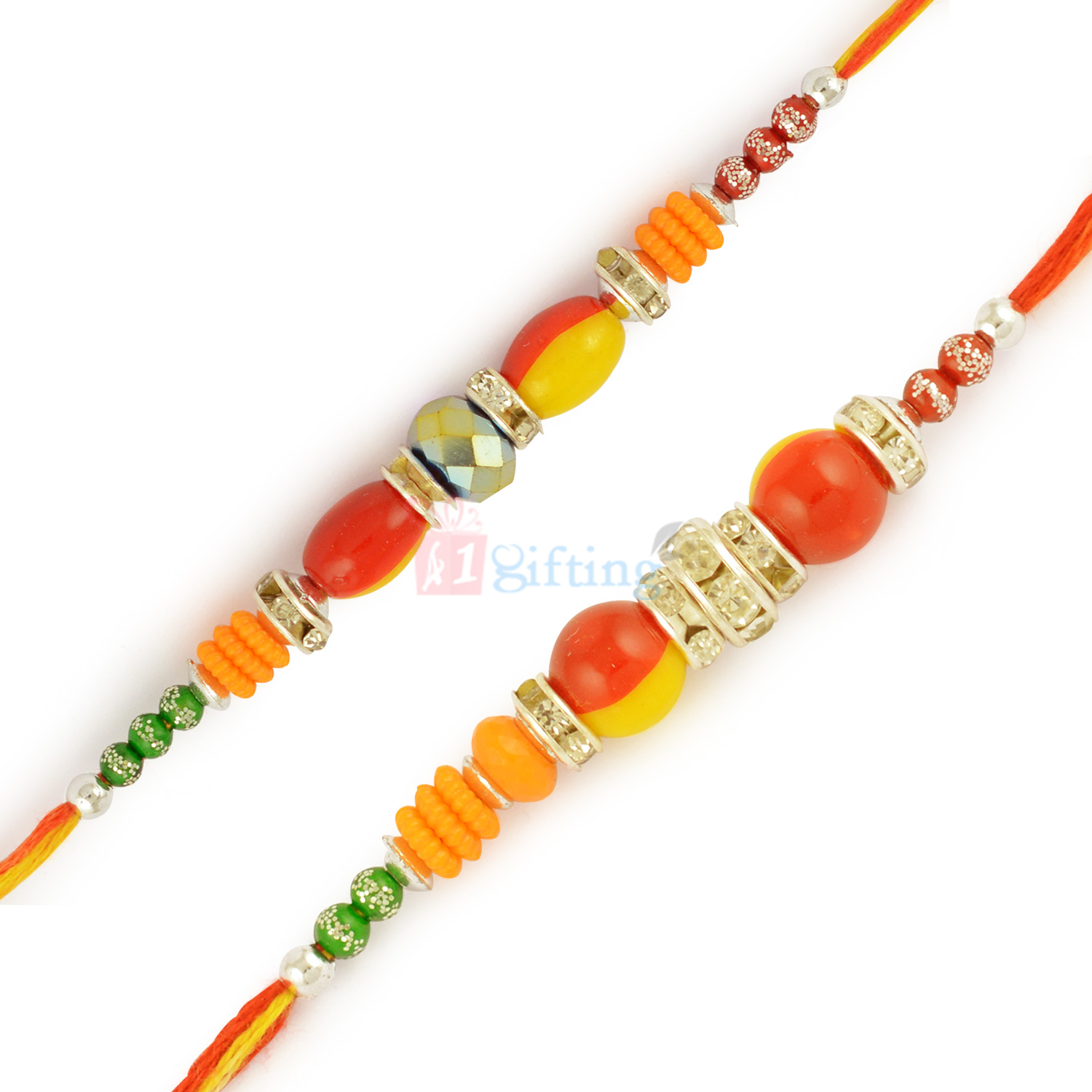 Moli Colourful Beads with Diamonds Mauli Dori Beads Set