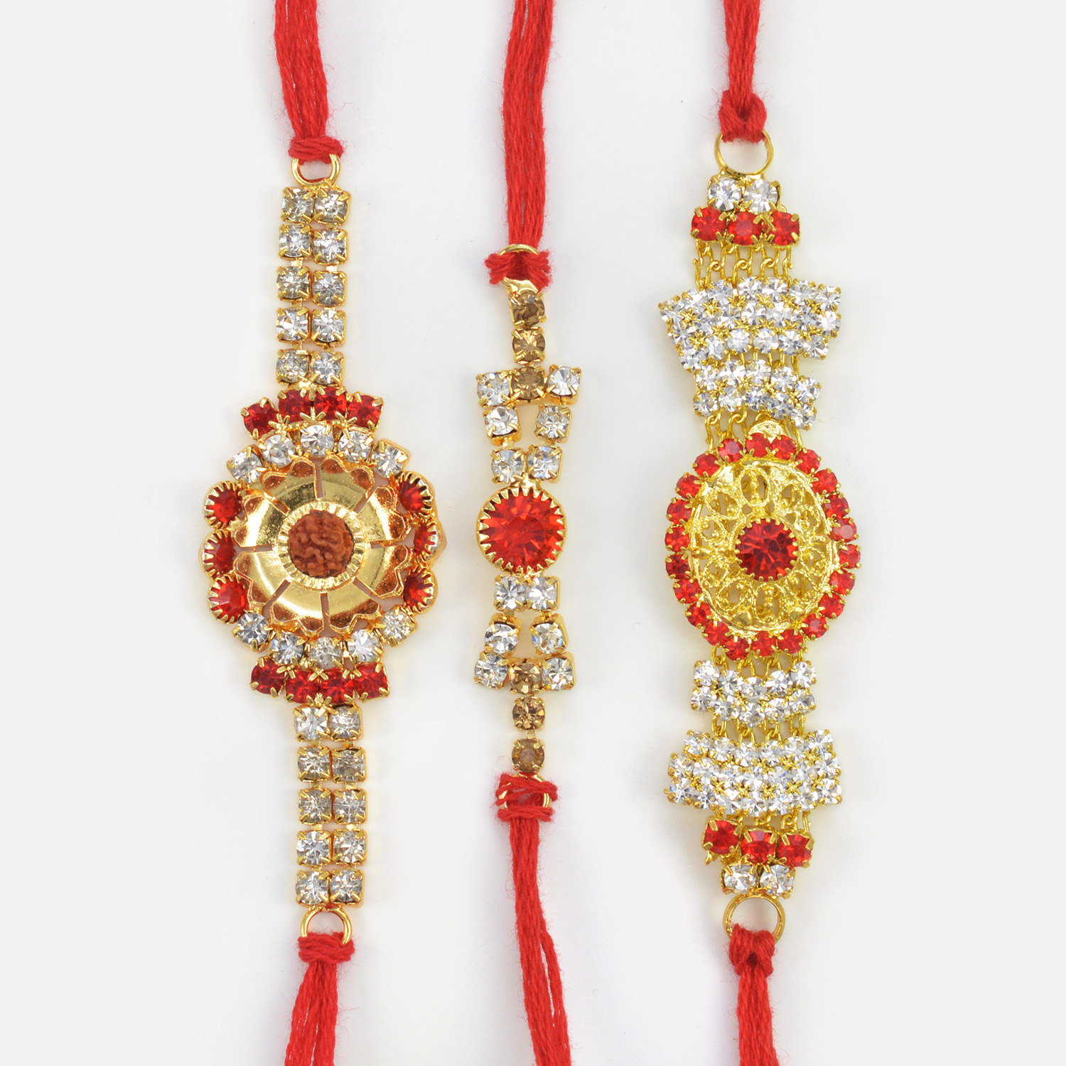 Different Shape Antique and Beautiful Rakhi Set for 3 Brothers