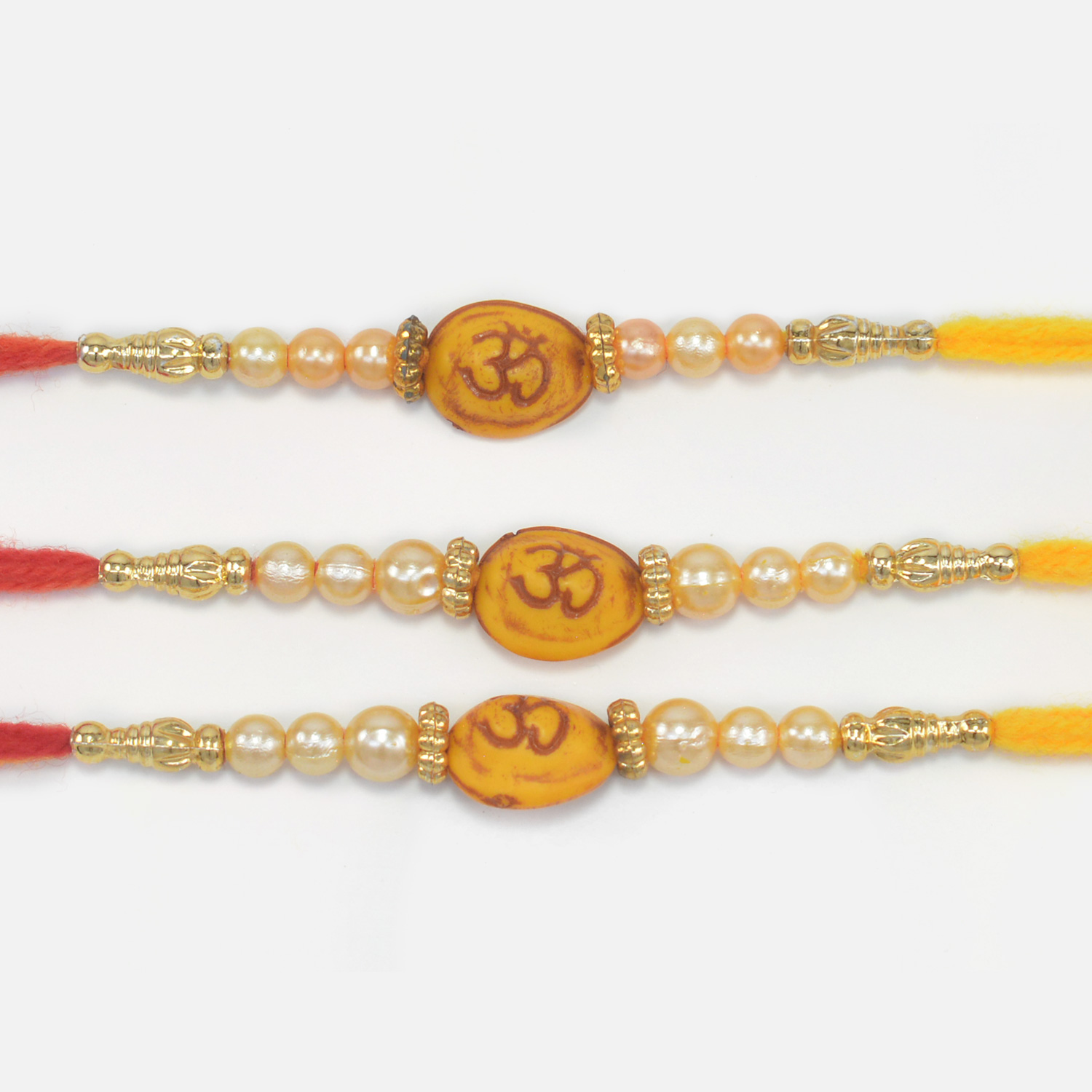 Beautiful Simple Looking Holy Om Same Rakhis Set for 3 Brothers