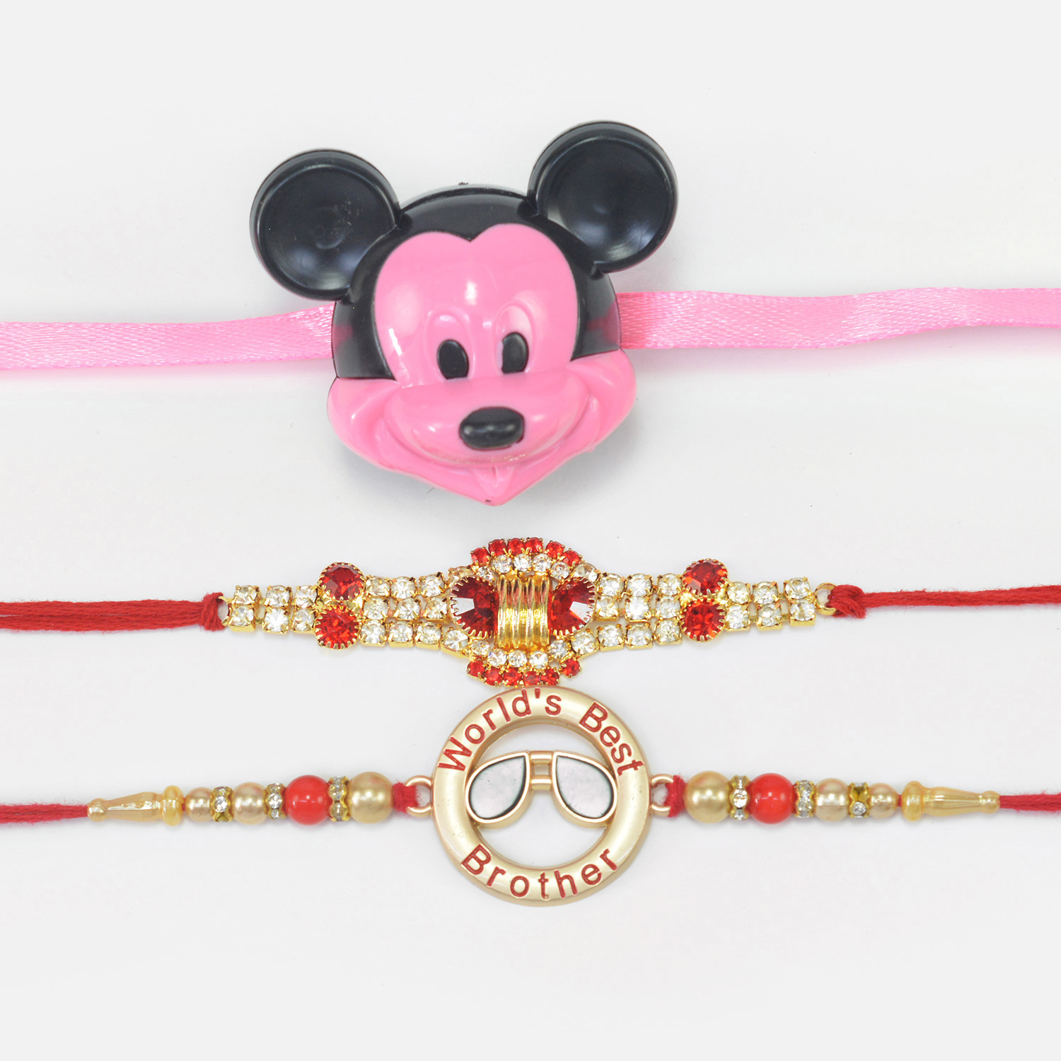 Mickey Mouse Sharpener Rakhi for Kid with Jewel and Fancy Designed Modern Rakhis for Brother