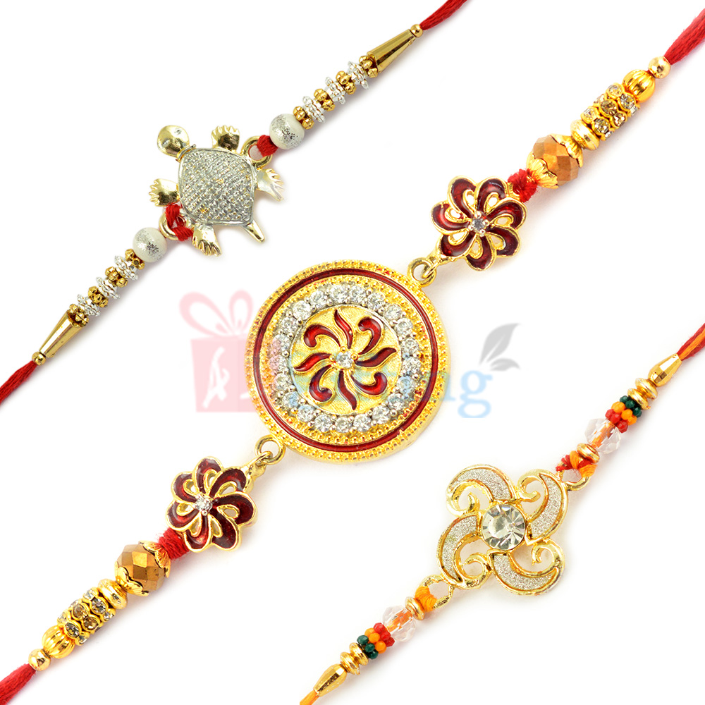Exclusive Designed AD Work Rakhis for Good Fate and Happiness