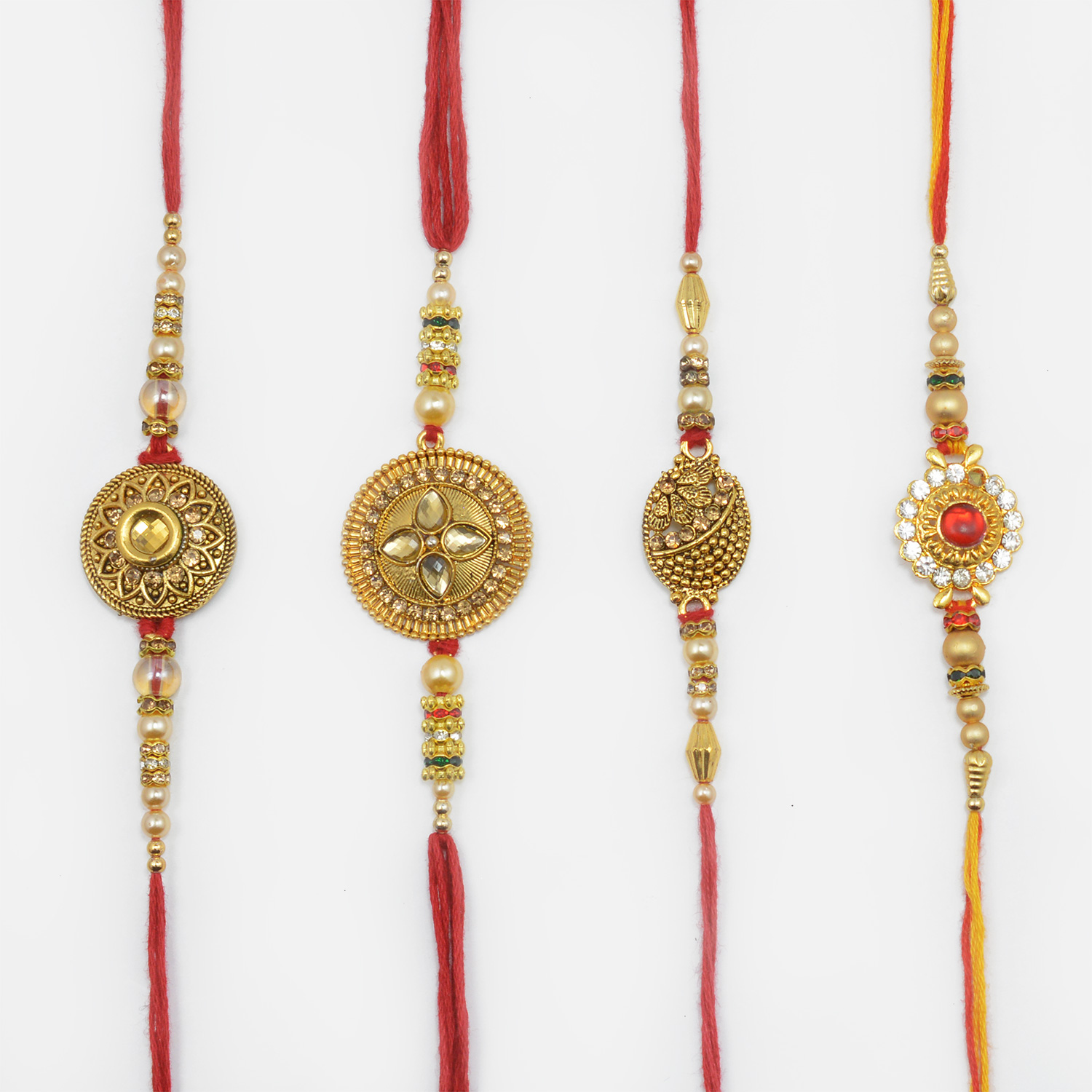 Traditional Golden Design Rakhi Set of 4