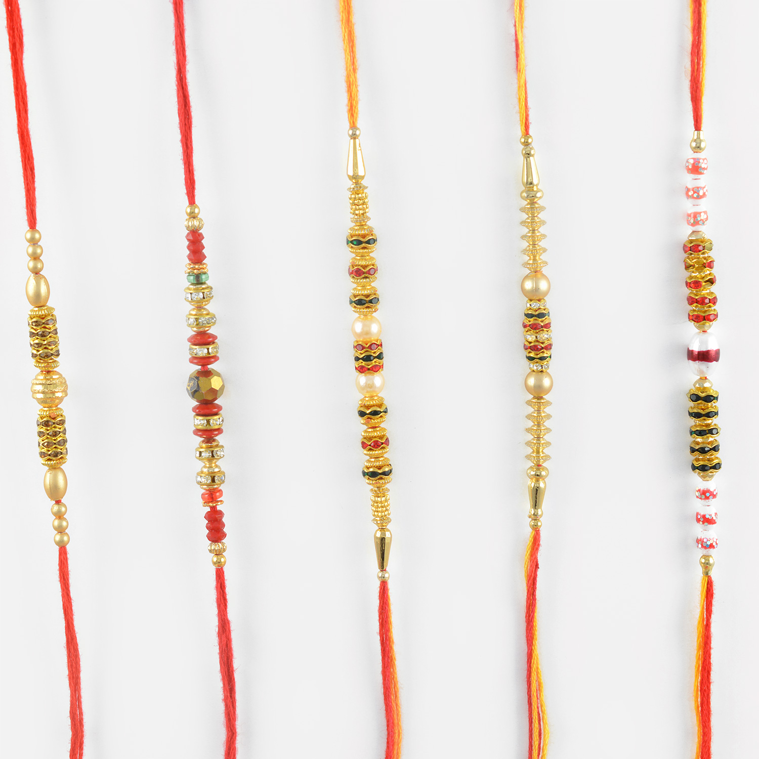 Awesome Beads Rakhi Set of 5 with Mauli Thread