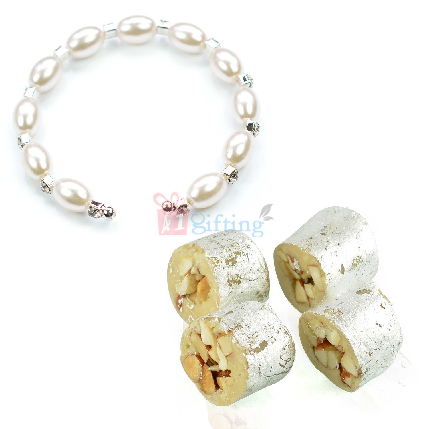 Kaju Honey Due with Pearl Oval Bracelet Gift