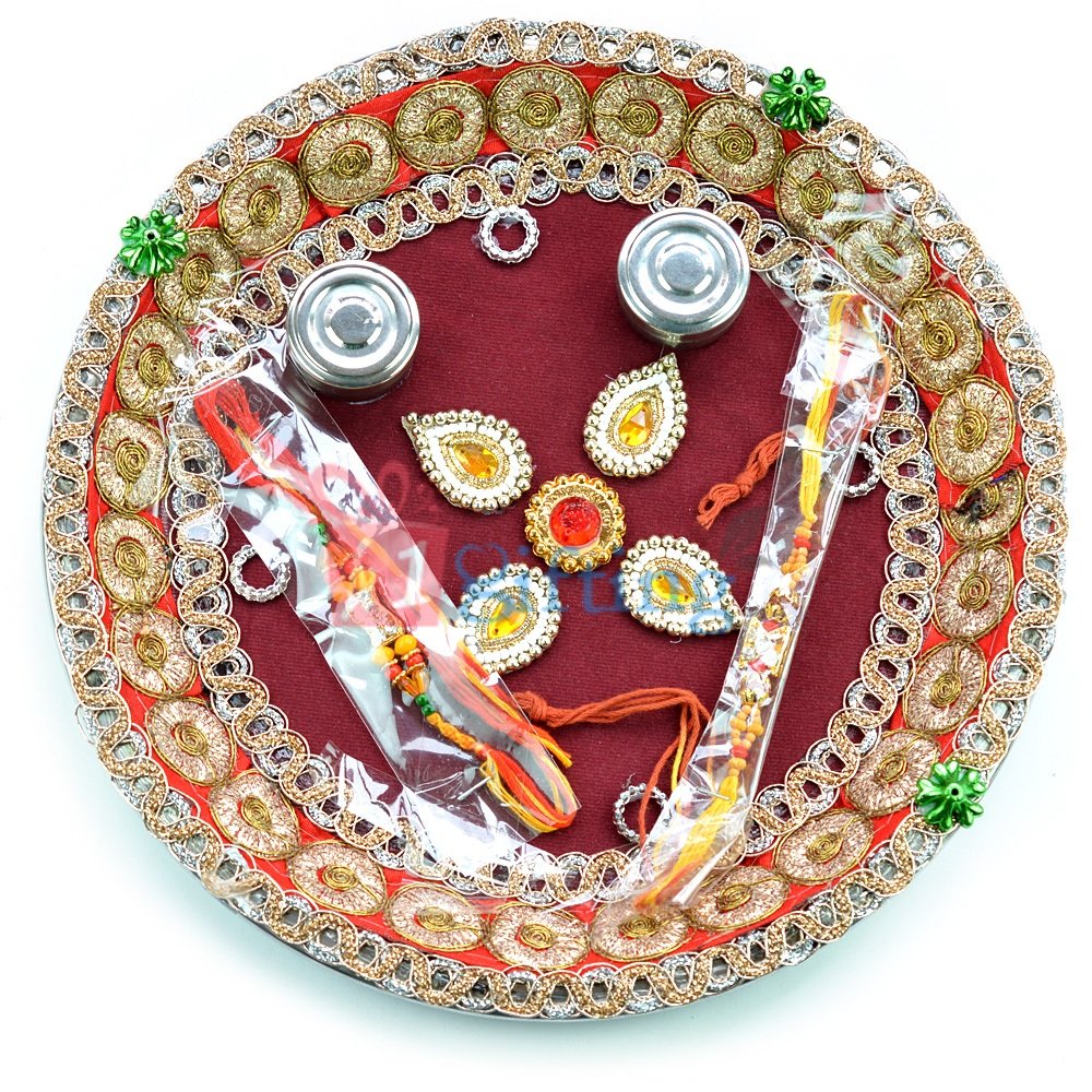 Excellent Pearl Beads Flower Pooja Thali