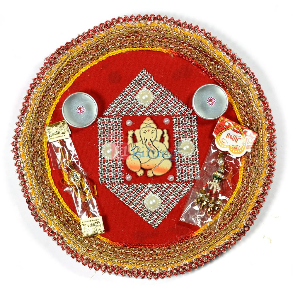 Mate Ganesha Traditional Rakhi Pooja Thali