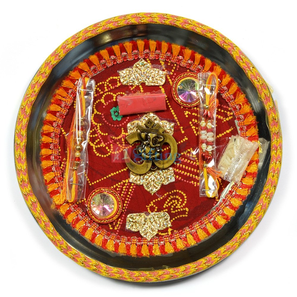 Mouli Om Ganesha Traditional Rakhi Pooja Thali