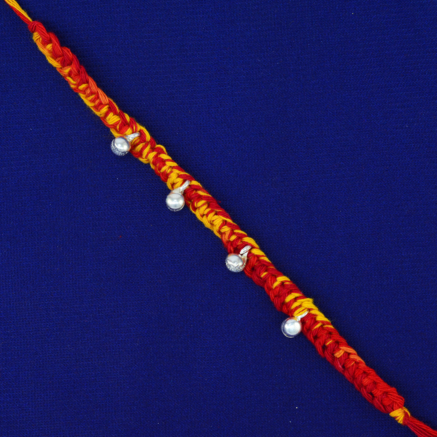 Unique Design Sacred Mauli Thread 70% Silver Rakhi - 1.9 Gram